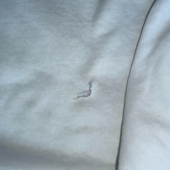 Nike White Hoodie with Black Embroidered Logo Men’s M Good Condition with Hole - Picture 5 of 11